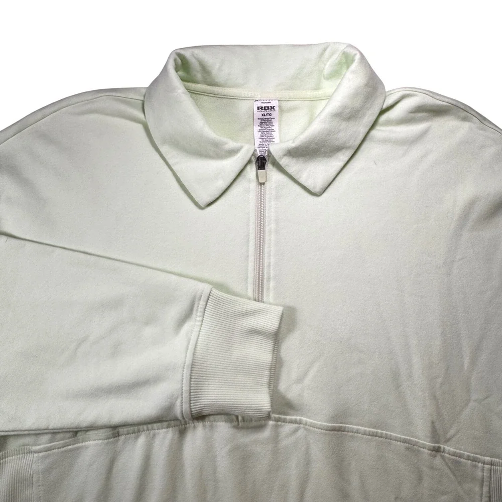 RBX Mint Green Quarter Zip Pullover Sweatshirt‎ Ribbed Panels CR10005 Womens XL